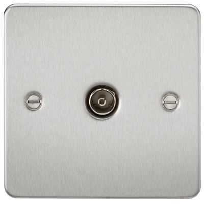 Picture of 1 GANG COAX OUTLET  FLAT PLATE
BRUSHED CHROME