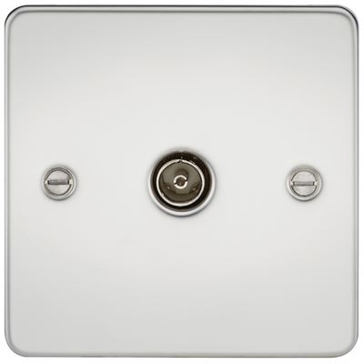 Picture of 1 GANG COAX OUTLET  FLAT PLATE
POLISHED CHROME