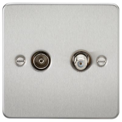 Picture of 1 GANG COAX/SATELLITE  FLAT PLATE
BRUSHED CHROME