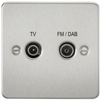 Picture of 1 GANG TV/FM DAB  FLAT PLATE
BRUSHED CHROME