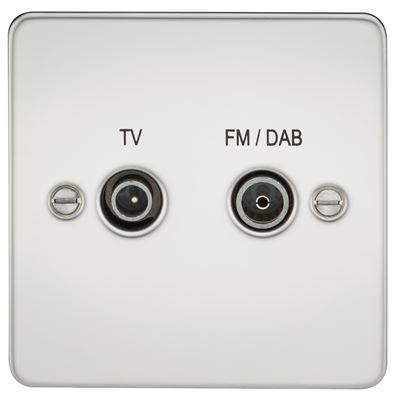 Picture of 1 GANG TV/FM DAB  FLAT PLATE
POLISHED CHROME