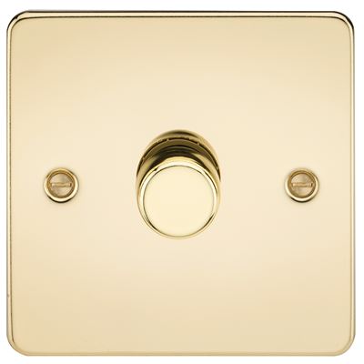 Picture of 1GANG 2WAY  DIMMER FLAT PLATE
10-200W/LED 5-150W POLISHED BRASS