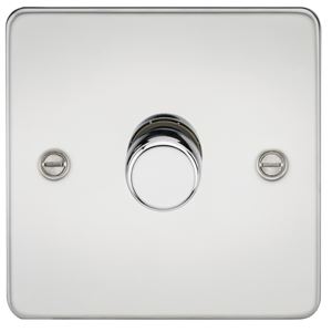 Picture of 1GANG 2WAY  DIMMER FLAT PLATE
10-200W/LED 5-150W POLISHED CHROME