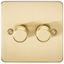 Picture of 2GANG 2WAY  DIMMER FLAT PLATE
10-200W/LED 5-150W BRUSHED BRASS