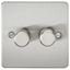 Picture of 2GANG 2WAY  DIMMER FLAT PLATE
10-200W/LED 5-150W BRUSHED CHROME