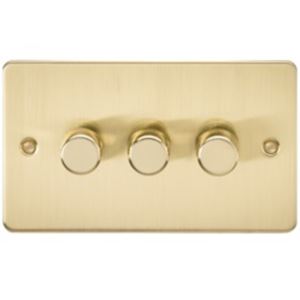 Picture of 3GANG 2WAY  DIMMER FLAT PLATE
10-200W/LED 5-150W BRUSHED BRASS