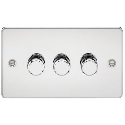 Picture of 3GANG 2WAY  DIMMER FLAT PLATE
10-200W/LED 5-150W POLISHED CHROME