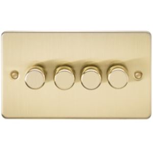 Picture of 4GANG 2WAY  DIMMER   FLAT PLATE
10-200W/LED 5-150W BRUSHED BRASS