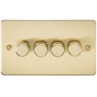 Picture of 4GANG 2WAY  DIMMER   FLAT PLATE
10-200W/LED 5-150W BRUSHED BRASS