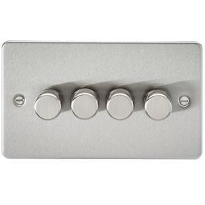 Picture of 4GANG 2WAY  DIMMER   FLAT PLATE
10-200W/LED 5-150W BRUSHED CHROME