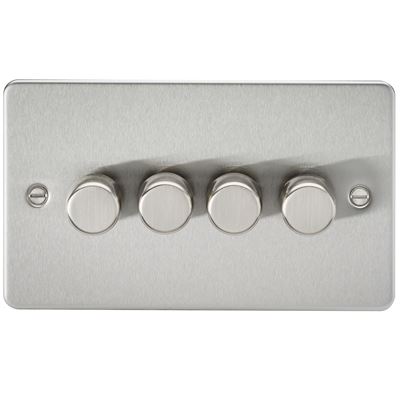 Picture of 4GANG 2WAY  DIMMER   FLAT PLATE
10-200W/LED 5-150W BRUSHED CHROME