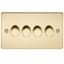 Picture of 4GANG 2WAY  DIMMER   FLAT PLATE
10-200W/LED 5-150W POLISHED BRASS