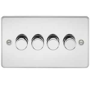 Picture of 4GANG 2WAY  DIMMER   FLAT PLATE
10-200W/LED 5-150W POLISHED CHROME