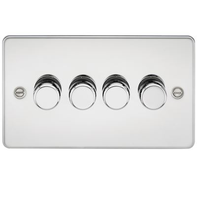 Picture of 4GANG 2WAY  DIMMER   FLAT PLATE
10-200W/LED 5-150W POLISHED CHROME
