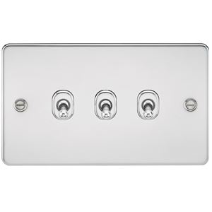 Picture of 3GANG 2WAY  TOGGLE SWITCH  FLAT PLATE
POLISHED CHROME