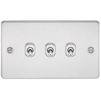 Picture of 3GANG 2WAY  TOGGLE SWITCH  FLAT PLATE
POLISHED CHROME