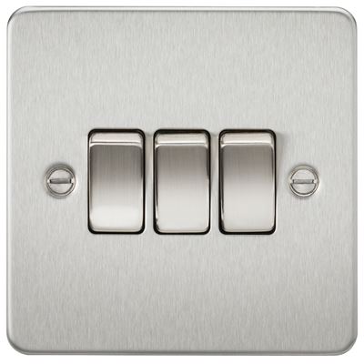 Picture of 3GANG 2WAY  SWITCH  FLAT PLATE
BRUSHED CHROME