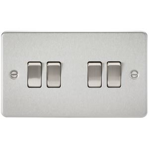 Picture of 4GANG 2WAY  SWITCH FLAT PLATE
BRUSHED CHROME