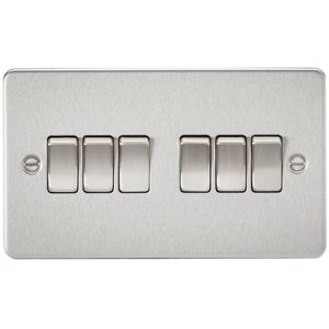 Picture of 6GANG 2WAY  SWITCH  FLAT PLATE
BRUSHED CHROME