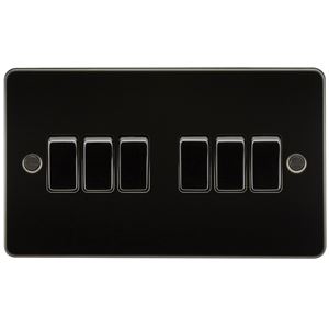 Picture of 6GANG 2WAY  SWITCH  FLAT PLATE
GUNMETAL