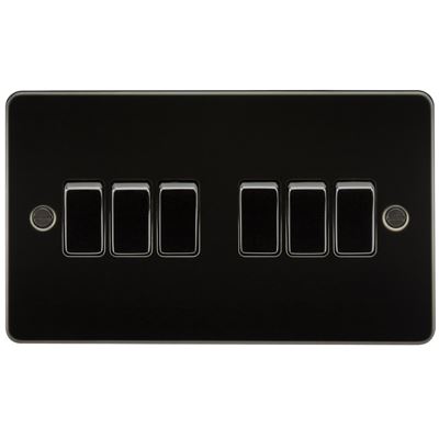 Picture of 6GANG 2WAY  SWITCH  FLAT PLATE
GUNMETAL
