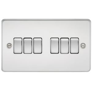 Picture of 6GANG 2WAY  SWITCH  FLAT PLATE
POLISHED CHROME