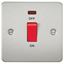 Picture of 45A DP  SWITCH  C/W NEON FLAT PLATE
1 GANG BRUSHED CHROME