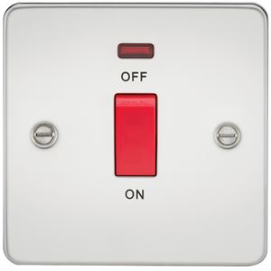 Picture of 45A DP  SWITCH  C/W NEON FLAT PLATE
1 GANG POLISHED CHROME