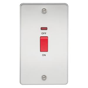 Picture of 45A DP  SWITCH  C/W NEON FLAT PLATE
2 GANG POLISHED CHROME