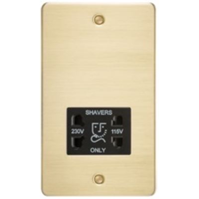 Picture of 115V/230V SHAVER SOCKET  PLATE
BLACK  INSERT BRUSHED BRASS
