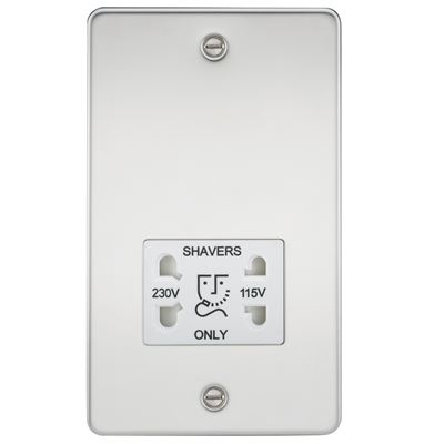 Picture of 115V/230V SHAVER SOCKET  PLATE
WHITE  INSERT POLISHED