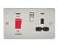 Picture of 45A DP  SWITCH   NEON  FLAT PLATESWITCH AND 13A SOCKET  BRUSHED CHROME BLK/INS