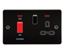 Picture of 45A DP  SWITCH  NEON  FLAT PLATESWITCH AND 13A SOCKET  GUNMETAL BLK/INS