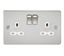 Picture of 2 GANG SOCKET FLAT PLATE
WHITE  INSERT BRUSHED CHROME