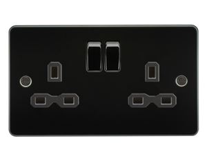 Picture of 2 GANG SOCKET FLAT PLATE
BLACK  INSERT GUNMETAL