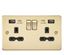 Picture of 2 GANG SOCKET  FLAT PLATE
C/W DUAL USB CHARGER BRUSHED BRASS BLK/INS