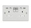 Picture of 2 GANG SOCKET  FLAT PLATE
C/W DUAL USB CHARGER BRUSHED CHROME WH/INS