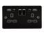 Picture of 2 GANG SOCKET  FLAT PLATE
C/W DUAL USB CHARGER GUNMETAL  BLK/INS