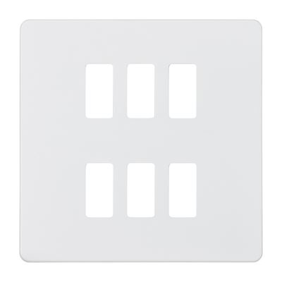 Picture of 6 GANG PLATE MATT WHITE GRID PLATE
SWITCH PLATE KNIGHTSBRIDGE