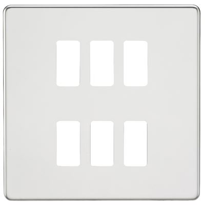 Picture of 6 GANG PLATE POLISHED CHROME GRID PLATE
SWITCH PLATE KNIGHTSBRIDGE