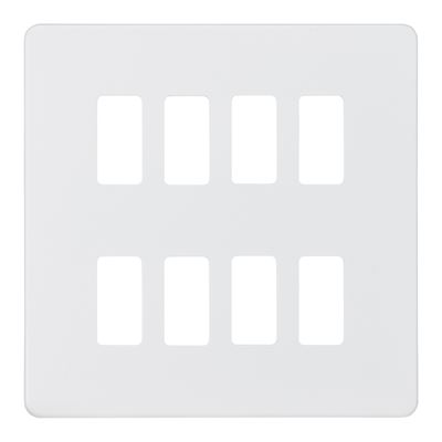 Picture of 8 GANG PLATE MATT WHITE GRID PLATE
SWITCH PLATE KNIGHTSBRIDGE