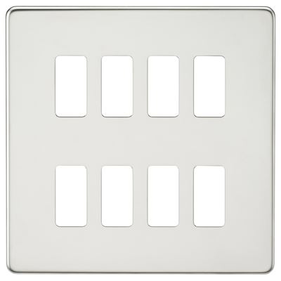 Picture of 8 GANG PLATE POLISHED CHROME GRID PLATE
SWITCH PLATE KNIGHTSBRIDGE