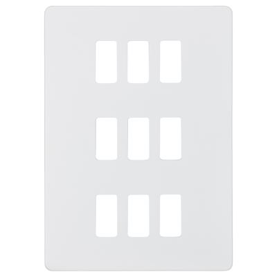 Picture of 9 GANG PLATE MATT WHITE GRID PLATE
SWITCH PLATE KNIGHTSBRIDGE