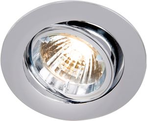 Picture of GU10 Die Cast Round Gimbal CHROME DL007SClocking front ring for easy lamp replacement30deg variable angle; single clip fix