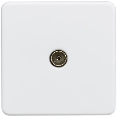 Picture of 1 GANG COAX OUTLET  SCREWLESS FLAT PLATE
MATT WHITE