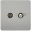 Picture of 1 GANG COAX/SATELLITE  SCREWLESS FLAT PLATE
BRUSHED CHROME