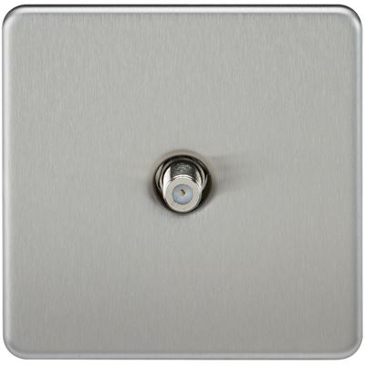 Picture of 1 GANG SATELLITE  SCREWLESS FLAT PLATE
BRUSHED CHROME