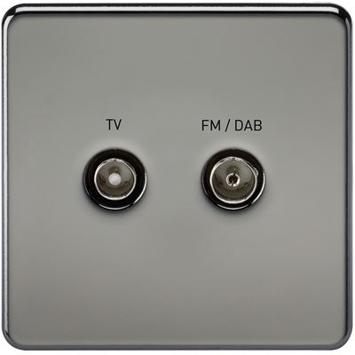 Picture of 1 GANG TV/FM DAB  SCREWLESS FLAT PLATE
BLACK NICKEL