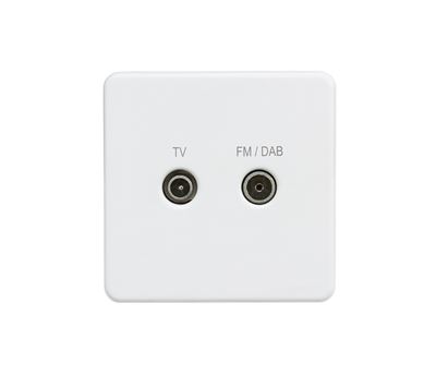 Picture of 1 GANG TV/FM DAB  SCREWLESS FLAT PLATE
MATT WHITE