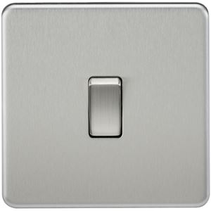 Picture of 1 GANG INTERMEDIATE  SCREWLESS FLAT PLATE
BRUSHED CHROME